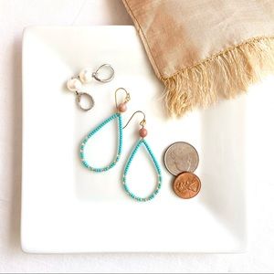 Brand New Turquoise Colored Seed Bead Earrings